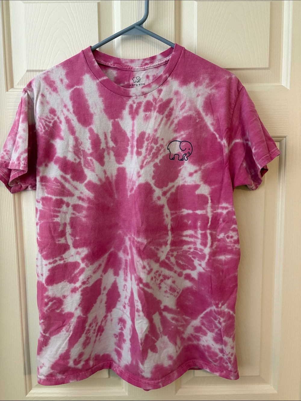 ivory ella Kids Pink & White Tie-Dye Tee